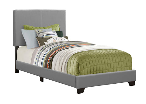 L&S Basics 10759 Bed - Twin Size / Grey Leather-Look