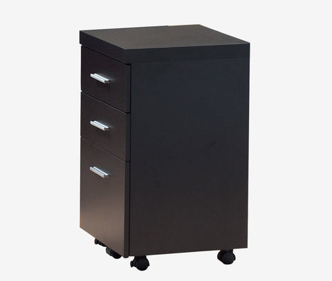 L&S Basics 10763 Filing Cabinet - 3 Drawer / Cappuccino On Castors