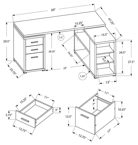 L&S Basics 10768 Computer Desk - Cappuccino Left Or Right Facing Corner