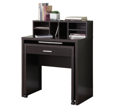 L&S Basics 10769 Computer Desk - Cappuccino Spacesaver With Open Storage
