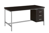 L&S Basics 10788 Computer Desk - 60"L / Cappuccino / Silver Metal