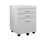 L&S Basics 10790 Filing Cabinet - 3 Drawer / White On Castors