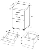 L&S Basics 10791 Filing Cabinet - 3 Drawer / Dark Taupe On Castors
