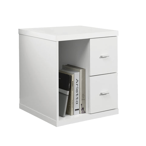 L&S Basics 10794 Office Cabinet - White With 2 Drawers On Castors