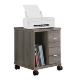 L&S Basics 10795 Office Cabinet - Dark Taupe With 2 Drawers On Castors