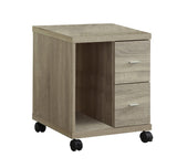 L&S Basics 10796 Office Cabinet - Natural With 2 Drawers On Castors