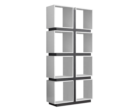 L&S Basics 10808 Bookcase - 71"H / White / Grey
