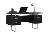 L&S Basics 10811 Computer Desk - 60"L / Cappuccino / Silver Metal