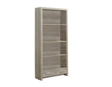 L&S Basics 10815 Bookcase - 71"H / Natural With A Storage Drawer