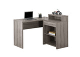 L&S Basics 10834 Computer Desk - Dark Taupe Corner With Storage