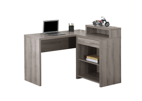 L&S Basics 10834 Computer Desk - Dark Taupe Corner With Storage