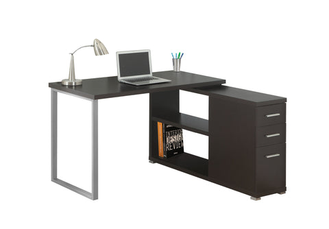 L&S Basics 10839 Computer Desk - Cappuccino Left Or Right Facing Corner