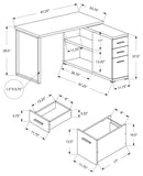 L&S Basics 10840 Computer Desk - White Left Or Right Facing Corner