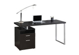 L&S Basics 10847 Computer Desk - 60"L / Cappuccino / Silver Metal