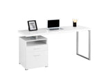 L&S Basics 10848 Computer Desk - 60"L / White / Silver Metal