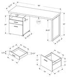 L&S Basics 10849 Computer Desk - 60"L / Dark Taupe / Silver Metal