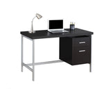 L&S Basics 10851 Computer Desk - 48"L / Cappuccino / Silver Metal