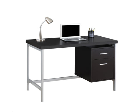 L&S Basics 10851 Computer Desk - 48"L / Cappuccino / Silver Metal