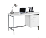 L&S Basics 10852 Computer Desk - 48"L / White / Silver Metal