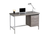 L&S Basics 10853 Computer Desk - 48"L / Dark Taupe / Silver Metal