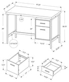 L&S Basics 10854 Computer Desk - 48"L / Walnut / Silver Metal
