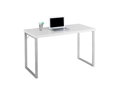 L&S Basics 10856 Computer Desk - 48"L / White / Silver Metal