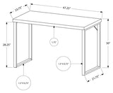 L&S Basics 10858 Computer Desk - 48"L / Walnut / Silver Metal