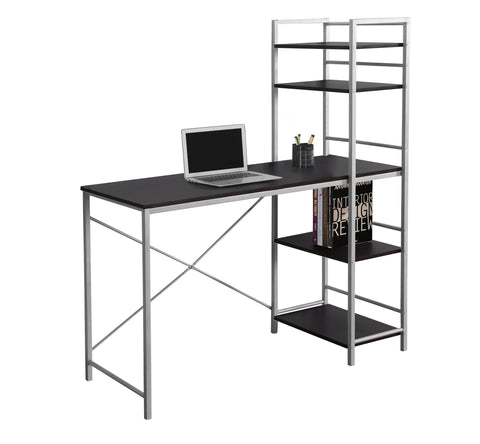 L&S Basics 10863 Computer Desk - 48"L / Cappuccino Top / Silver Metal
