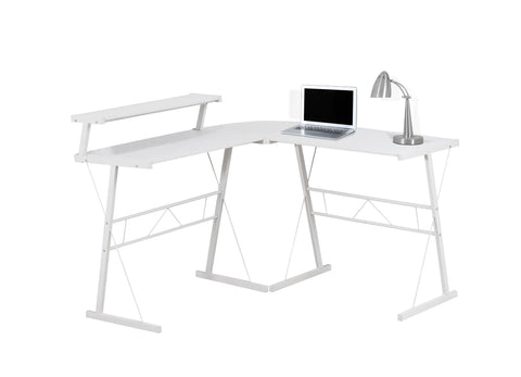 L&S Basics 10866 Computer Desk - White Top / White Metal