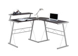 L&S Basics 10867 Computer Desk - Cappuccino Top / Silver Metal