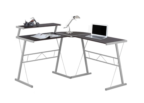 L&S Basics 10867 Computer Desk - Cappuccino Top / Silver Metal