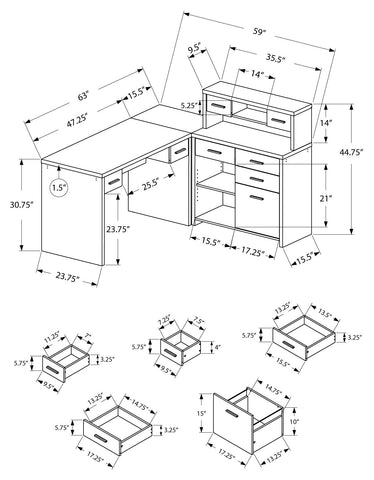 L&S Basics 10882 Computer Desk - Natural Corner