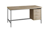 L&S Basics 10887 Computer Desk - 60"L / Natural With Silver Metal