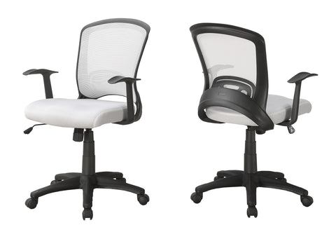L&S Basics 10893 Office Chair - White Mesh Mid-Back / Multi-Position