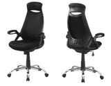 L&S Basics 10894 Office Chair - Black Mesh / Chrome High-Back Executive