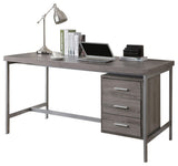 L&S Basics 10903 Computer Desk - 60"L / Dark Taupe / Silver Metal