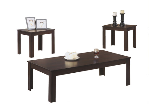 L&S Basics 10916 Table Set - 3Pcs Set / Cappuccino