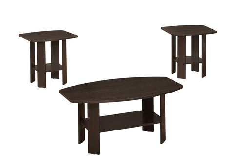 L&S Basics 10924 Table Set - 3Pcs Set / Cappuccino