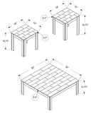 L&S Basics 10933 Table Set - 3Pcs Set / Black / Grey / Marble-Look Top
