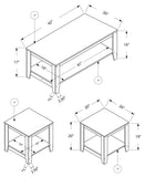 L&S Basics 10934 Table Set - 3Pcs Set / Cappuccino