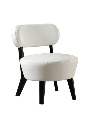 L&S Basics 10940 Accent Chair - Ivory Bonded Leather Fabric