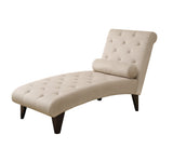 L&S Basics 10943 Chaise Lounger - Taupe Velvet Fabric