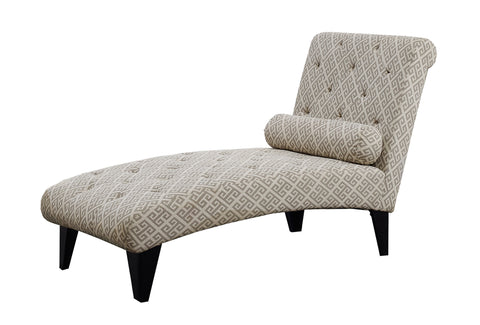 L&S Basics 10946 Chaise Lounger - Sandstone / Grey " Maze " Fabric