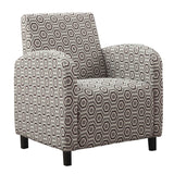 L&S Basics 10950 Accent Chair - Grey / Earth Tone " Hexagon " Fabric