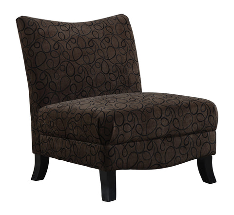 L&S Basics 10951 Accent Chair - Brown Swirl Fabric
