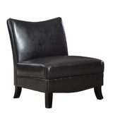 L&S Basics 10952 Accent Chair - Dark Brown Leather-Look Fabric