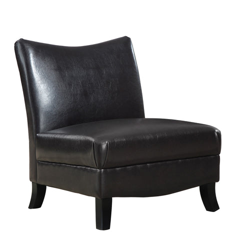 L&S Basics 10952 Accent Chair - Dark Brown Leather-Look Fabric