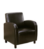 L&S Basics 10955 Accent Chair - Dark Brown Leather-Look Fabric