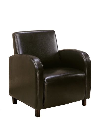 L&S Basics 10955 Accent Chair - Dark Brown Leather-Look Fabric