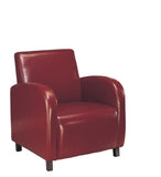 L&S Basics 10956 Accent Chair - Burgundy Leather-Look Fabric